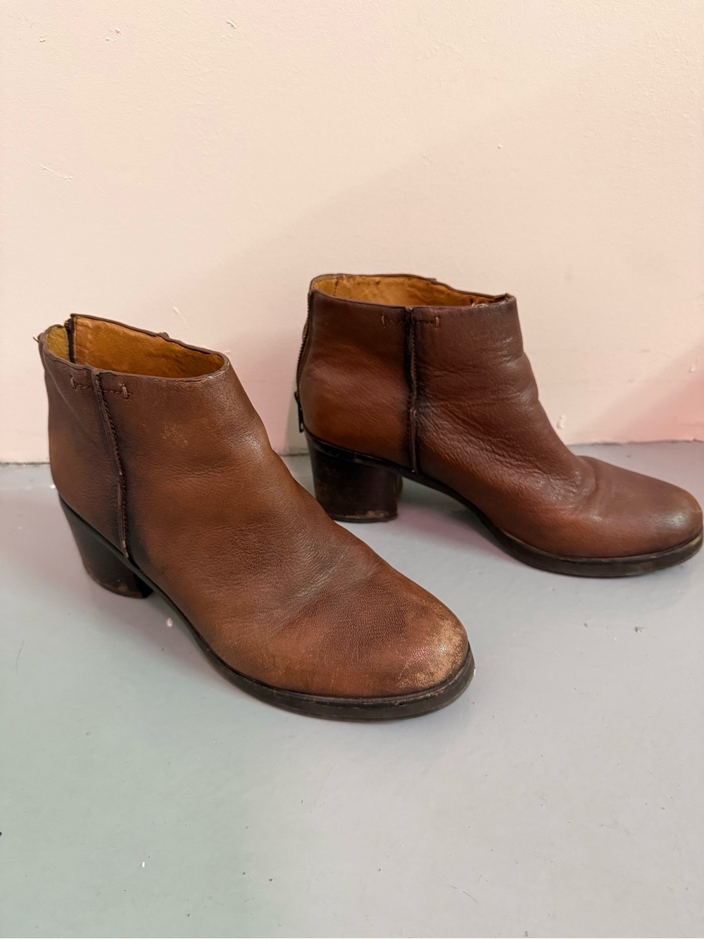 gentle souls Brown Leather Ankle Booties